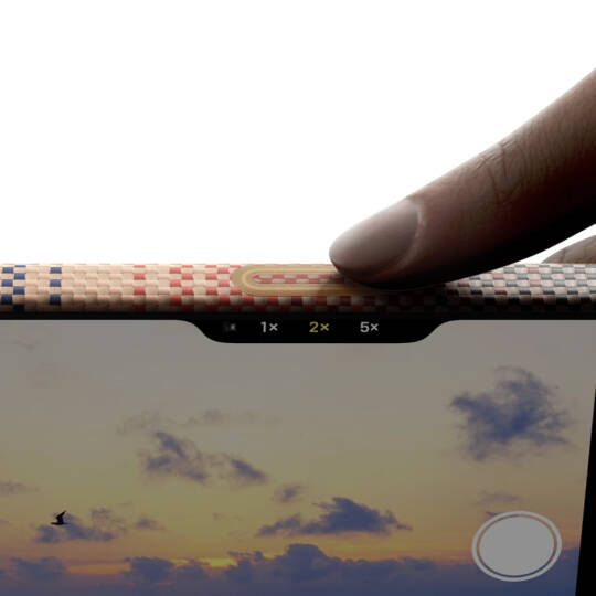 Apple iPhone 17 Kılıf M-safe Şarj Özellikli Aramid Karbon Fiber Pitaka Tactile Woven Sunset-Moonrise Serisi Kapak - 12