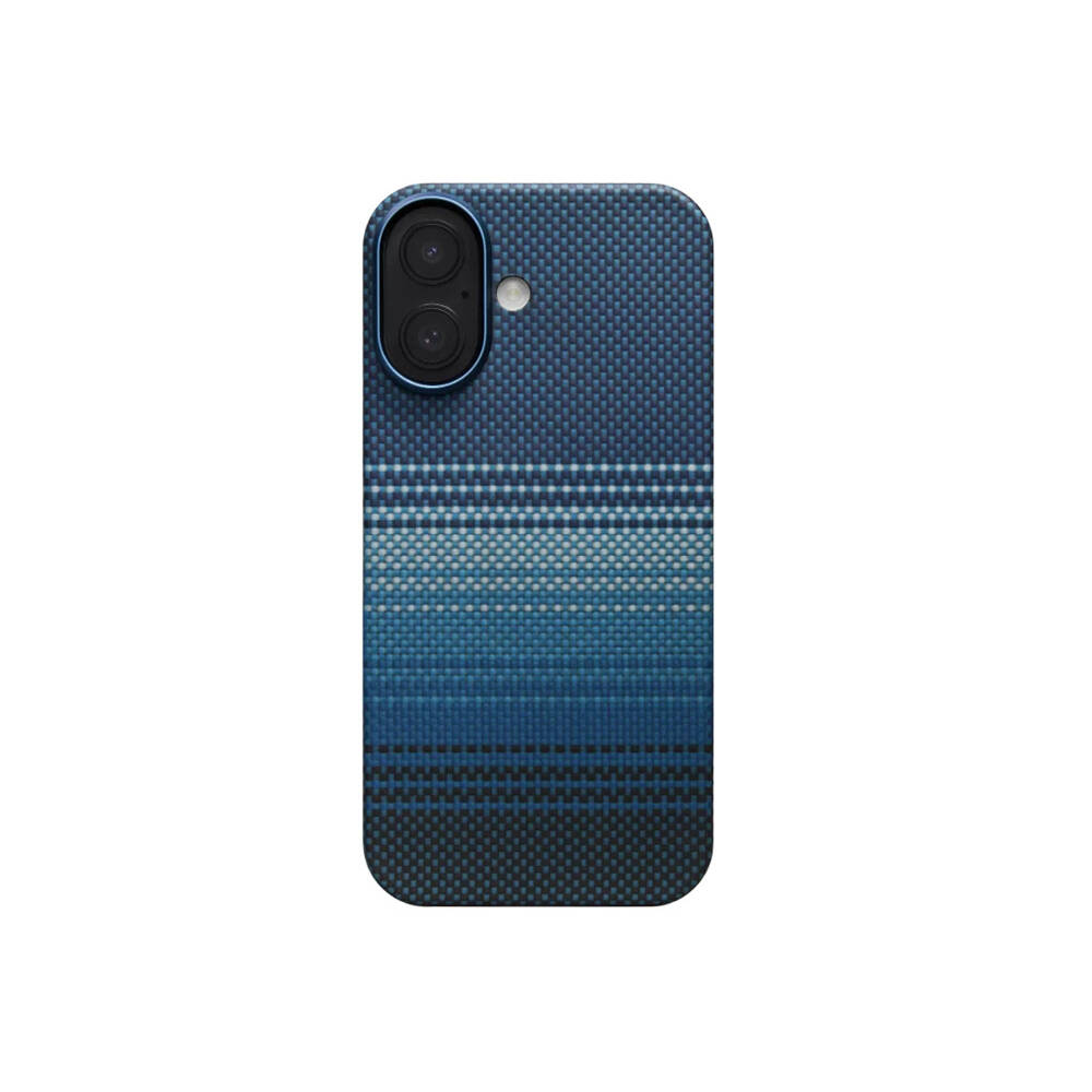 Apple iPhone 17 Kılıf M-safe Şarj Özellikli Aramid Karbon Fiber Pitaka Tactile Woven Sunset-Moonrise Serisi Kapak - 2