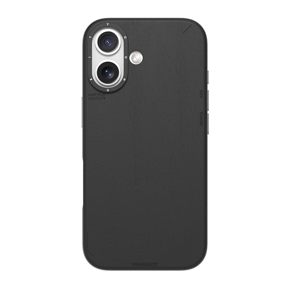 Apple iPhone 17 Kılıf M-safe Şarj Özellikli Basit Mat Deri Desenli Youngkit Tech Fashion Serisi Kapak - 1