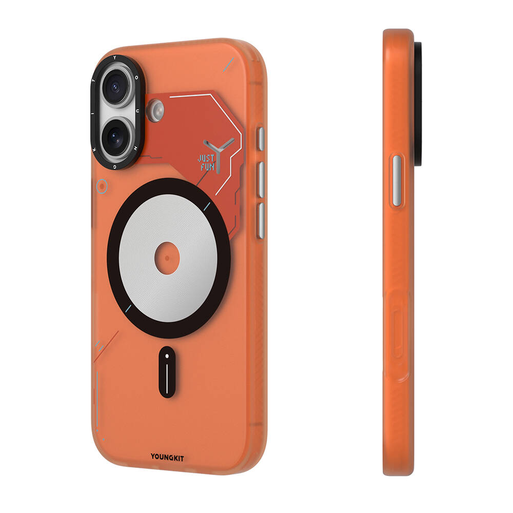 Apple iPhone 17 Kılıf M-safe Şarj Özellikli Disk Desenli Youngkit Disc Battle Kapak - 5