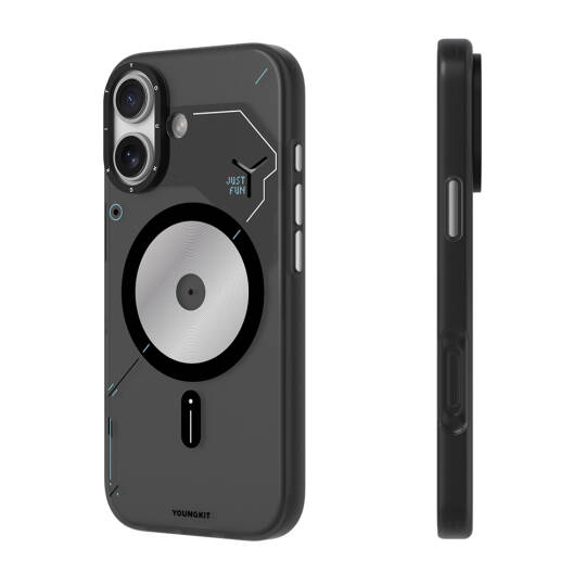 Apple iPhone 17 Kılıf M-safe Şarj Özellikli Disk Desenli Youngkit Disc Battle Kapak - 6