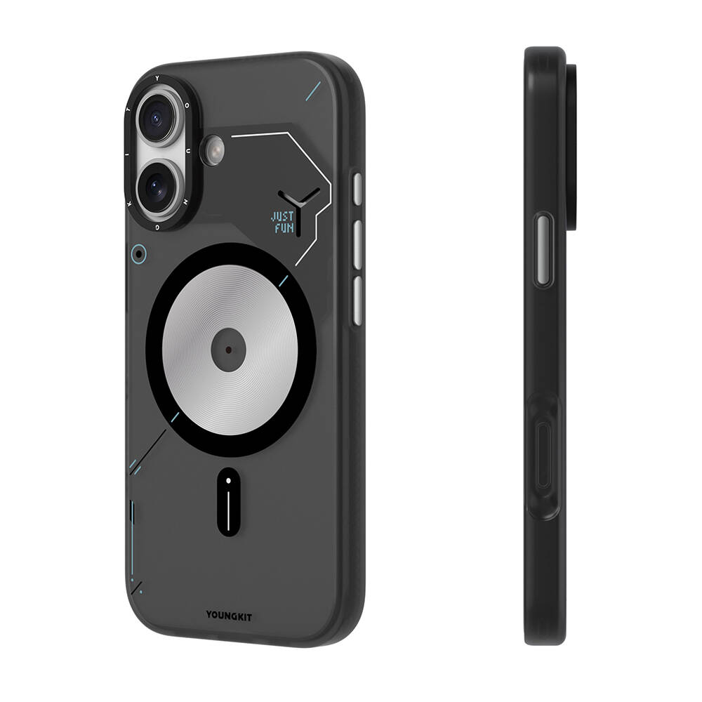Apple iPhone 17 Kılıf M-safe Şarj Özellikli Disk Desenli Youngkit Disc Battle Kapak - 6