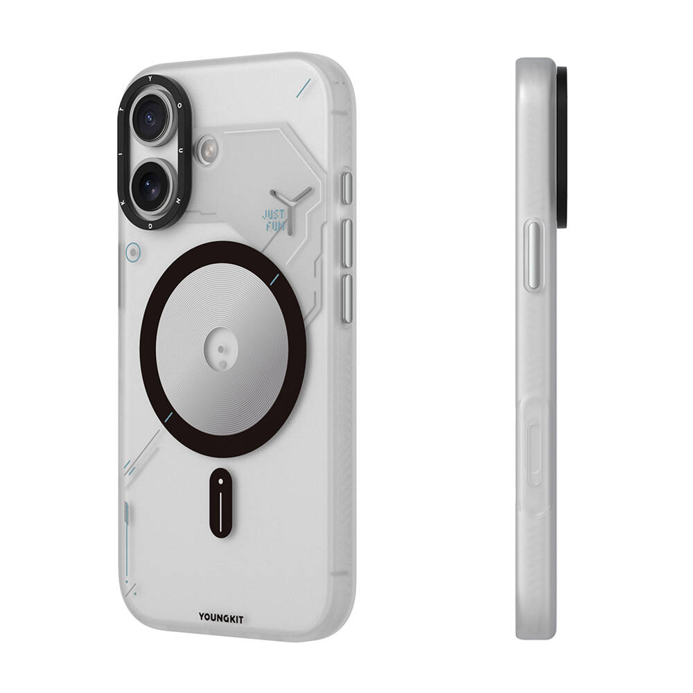 Apple iPhone 17 Kılıf M-safe Şarj Özellikli Disk Desenli Youngkit Disc Battle Kapak - 7