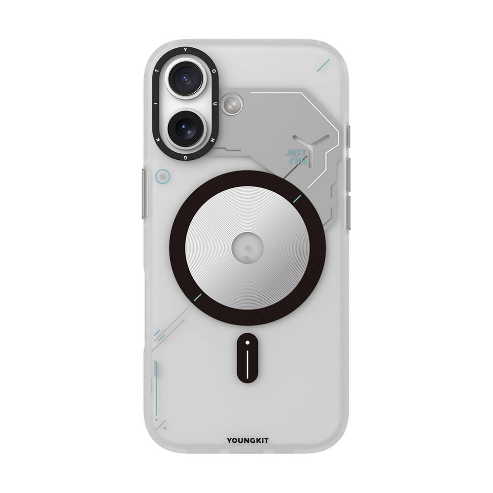 Apple iPhone 17 Kılıf M-safe Şarj Özellikli Disk Desenli Youngkit Disc Battle Kapak - 3