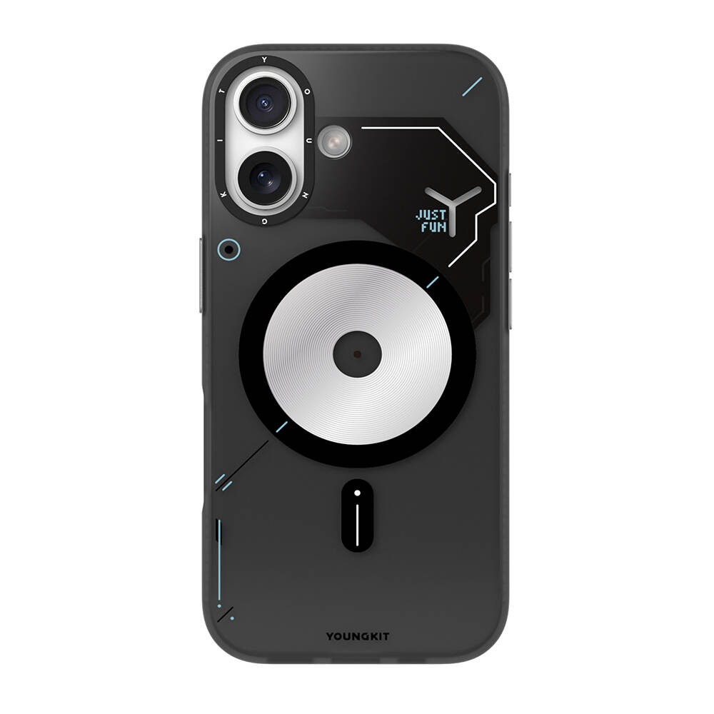 Apple iPhone 17 Kılıf M-safe Şarj Özellikli Disk Desenli Youngkit Disc Battle Kapak - 1