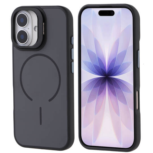 Apple iPhone 17 Kılıf M-safe Şarj Özellikli Kamera Standlı Zore Notron Kapak - 5