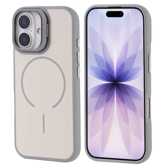 Apple iPhone 17 Kılıf M-safe Şarj Özellikli Kamera Standlı Zore Notron Kapak - 4