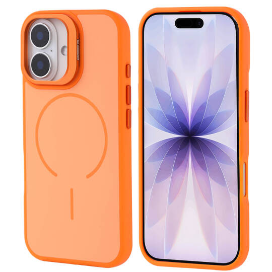 Apple iPhone 17 Kılıf M-safe Şarj Özellikli Kamera Standlı Zore Notron Kapak - 3