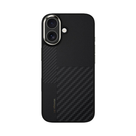 Apple iPhone 17 Kılıf M-safe Şarj Özellikli Karbon Fiber Benks Montage Hybrid ArmorPro Kevlar Kapak - 1