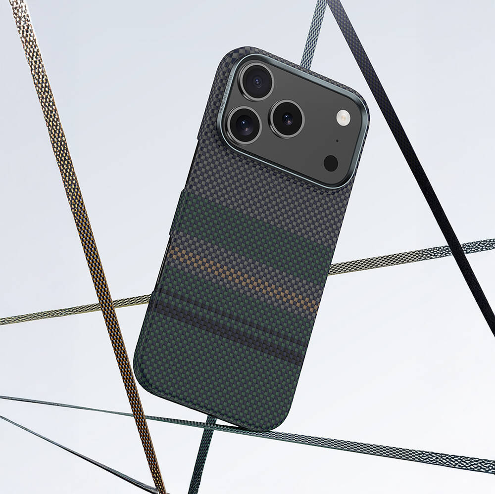 Apple iPhone 17 Kılıf M-safe Şarj Özellikli Karbon Fiber Tasarımlı Benks Aurora ArmorAir Kevlar Kapak - 4