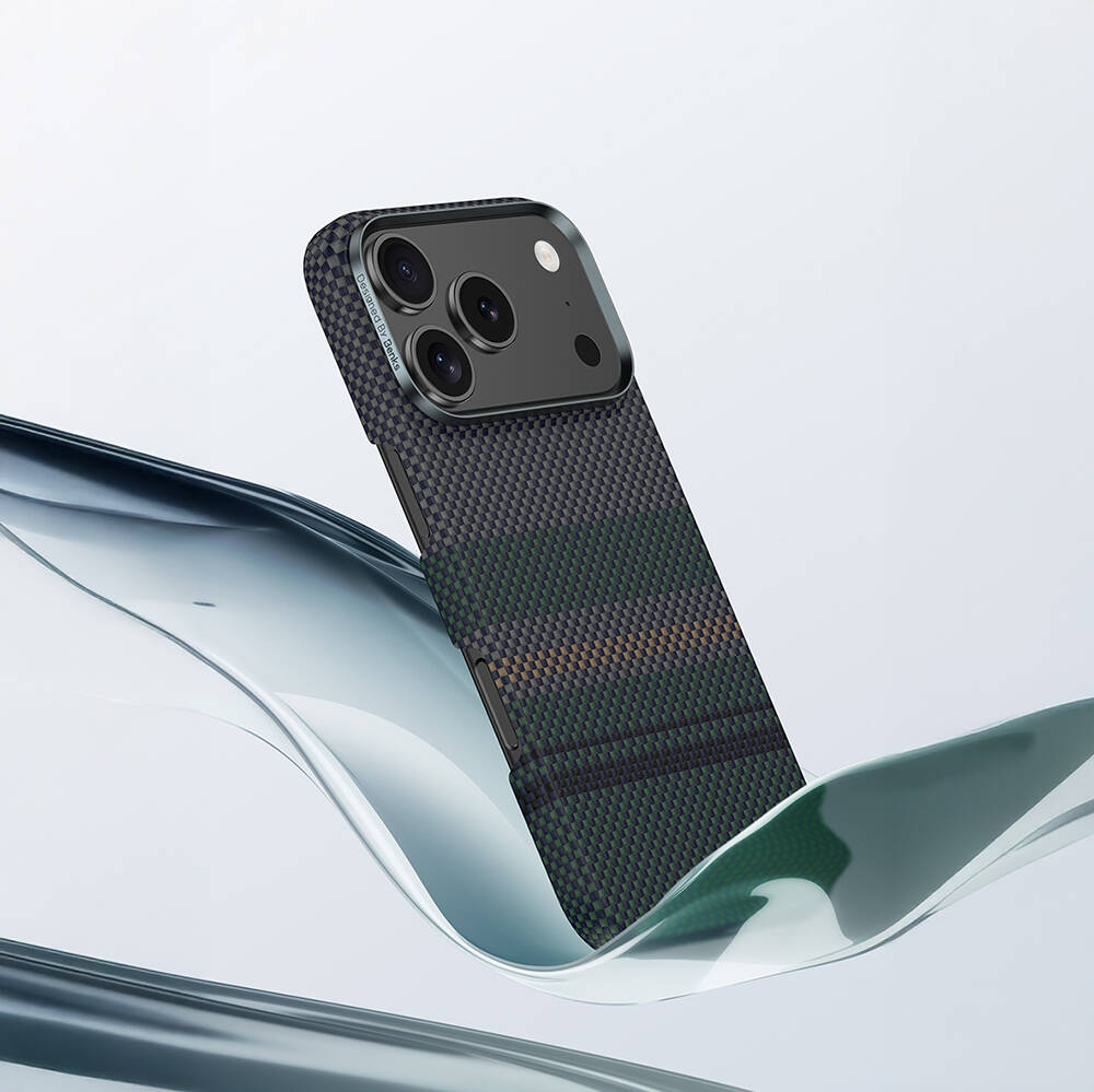 Apple iPhone 17 Kılıf M-safe Şarj Özellikli Karbon Fiber Tasarımlı Benks Aurora ArmorAir Kevlar Kapak - 6
