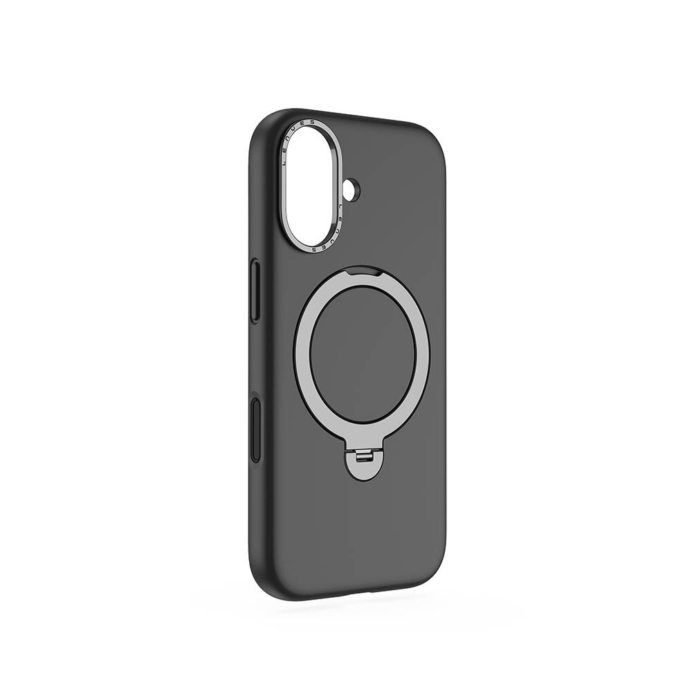Apple iPhone 17 Kılıf M-safe Şarj Özellikli Metal Standlı Sıvı Silikon Lenyes CK223 Kapak - 4