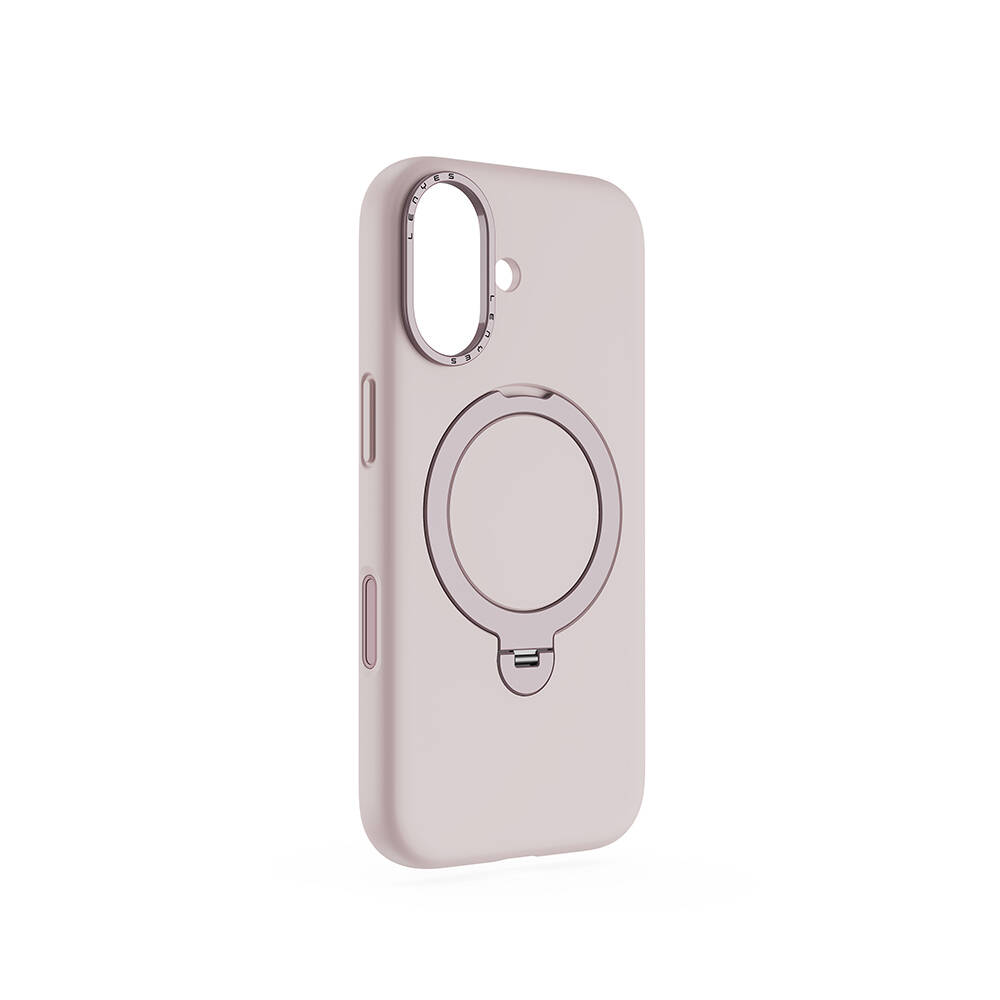 Apple iPhone 17 Kılıf M-safe Şarj Özellikli Metal Standlı Sıvı Silikon Lenyes CK223 Kapak - 1