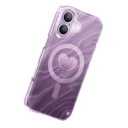 Apple iPhone 17 Kılıf M-Safe Şarj Özellikli Orjinal Swarovski Taşlı Zore Paris Rovix Sert PC Kapak - 21