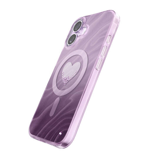 Apple iPhone 17 Kılıf M-Safe Şarj Özellikli Orjinal Swarovski Taşlı Zore Paris Rovix Sert PC Kapak - 22
