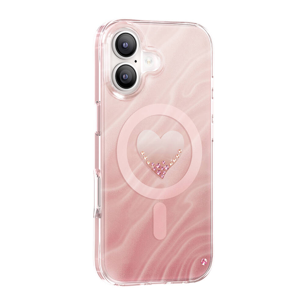 Apple iPhone 17 Kılıf M-Safe Şarj Özellikli Orjinal Swarovski Taşlı Zore Paris Rovix Sert PC Kapak - 10