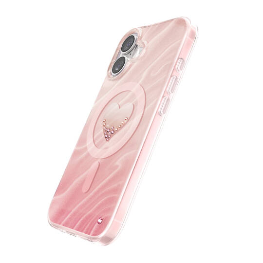 Apple iPhone 17 Kılıf M-Safe Şarj Özellikli Orjinal Swarovski Taşlı Zore Paris Rovix Sert PC Kapak - 12