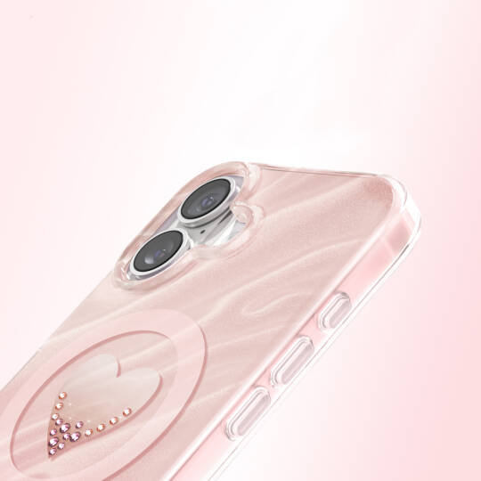 Apple iPhone 17 Kılıf M-Safe Şarj Özellikli Orjinal Swarovski Taşlı Zore Paris Rovix Sert PC Kapak - 13
