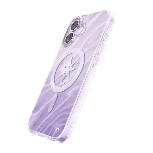Apple iPhone 17 Kılıf M-Safe Şarj Özellikli Orjinal Swarovski Taşlı Zore Paris Rovix Sert PC Kapak - 3