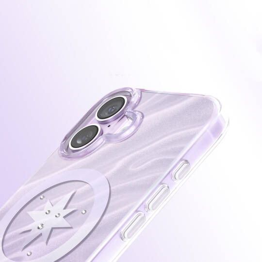 Apple iPhone 17 Kılıf M-Safe Şarj Özellikli Orjinal Swarovski Taşlı Zore Paris Rovix Sert PC Kapak - 4