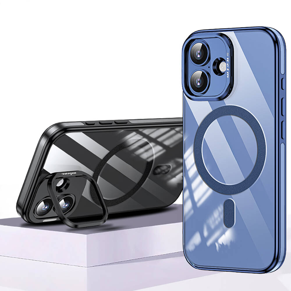 Apple iPhone 17 Kılıf M-safe Şarj Özellikli Wlons Standlı Efsane Kapak - 13