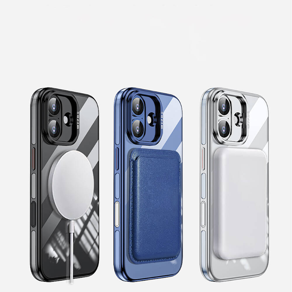 Apple iPhone 17 Kılıf M-safe Şarj Özellikli Wlons Standlı Efsane Kapak - 15