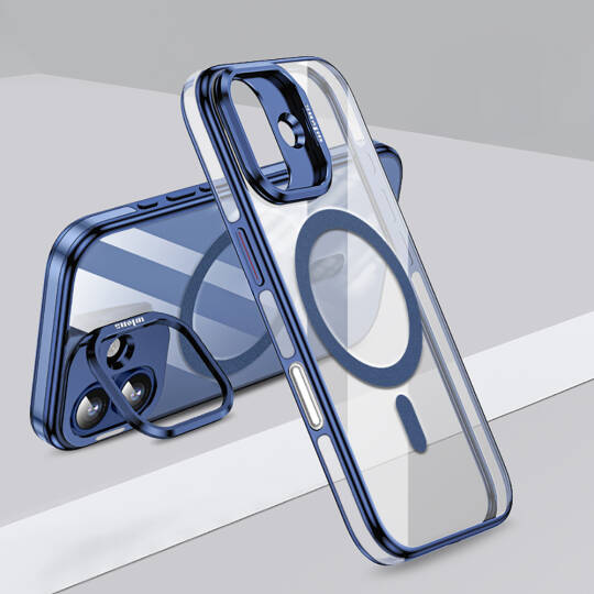 Apple iPhone 17 Kılıf M-safe Şarj Özellikli Wlons Standlı Efsane Kapak - 2