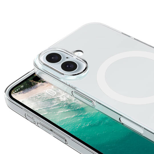 Apple iPhone 17 Kılıf Zore M-safe Şarj Özellikli Şeffaf Kamera Çerçeveli Porto Kapak - 4