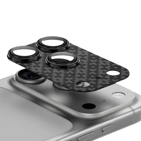 Apple iPhone 17 Pro Benks ArmorWarrior ArmorGrid Serisi Kevlar Kamera Lens Koruyucu Siyah