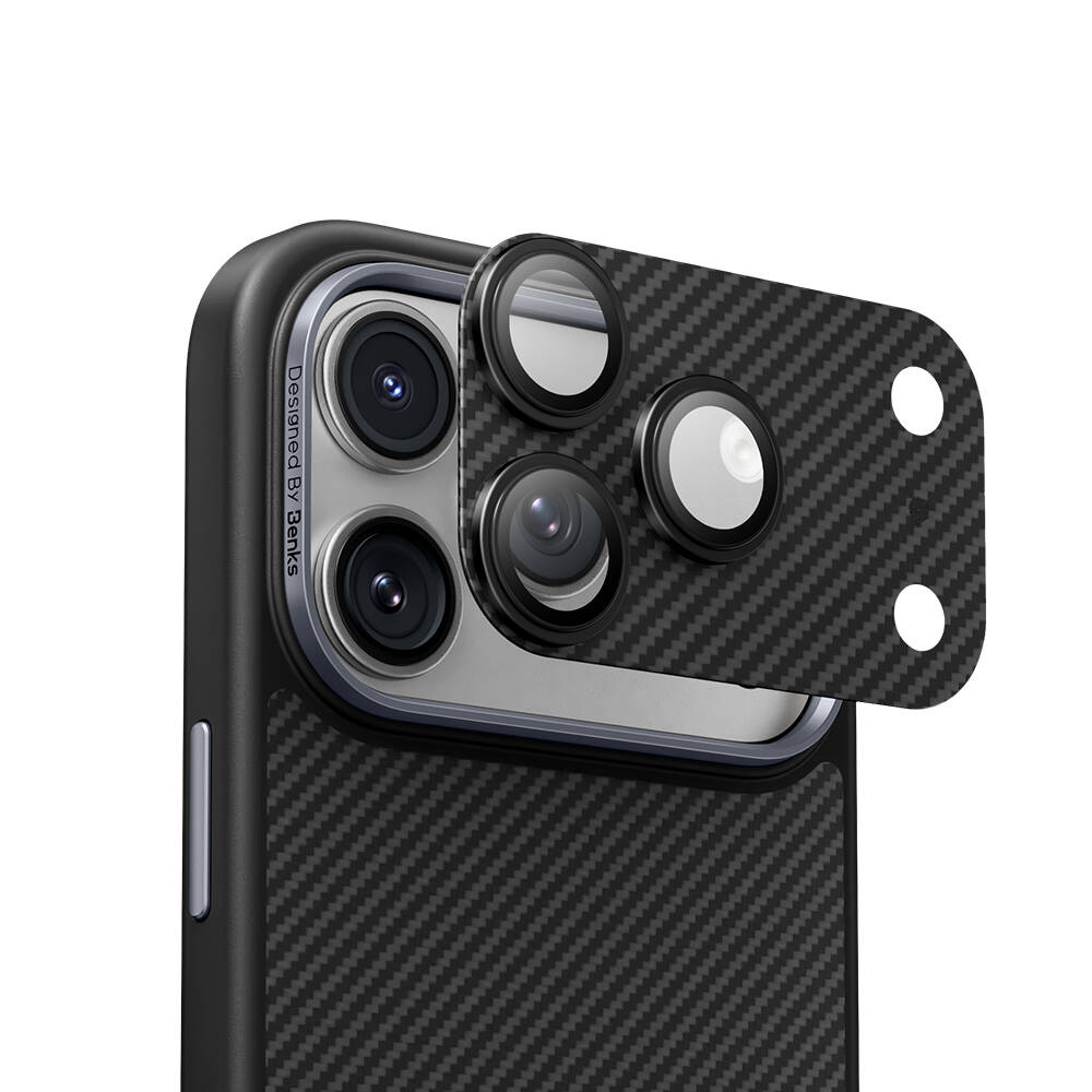Apple iPhone 17 Pro Benks ArmorWarrior Serisi 600D Kevlar Kamera Lens Koruyucu - 6