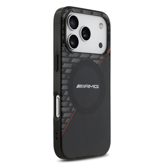 Apple iPhone 17 Pro Kılıf AMG Orjinal Lisanslı M-safe Şarj Özellikli Çift Katmanlı Kırmızı Çapraz Çizgili Kapak - 5