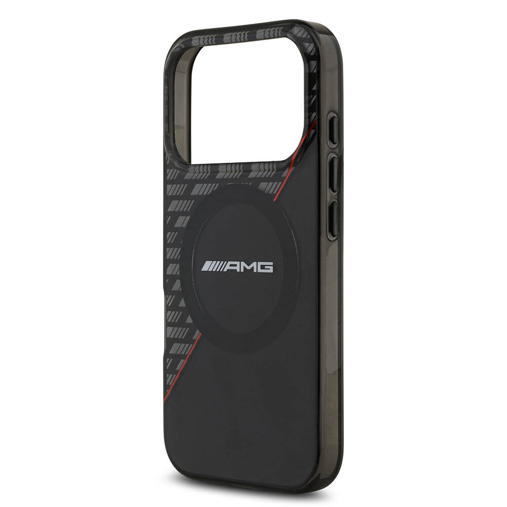 Apple iPhone 17 Pro Kılıf AMG Orjinal Lisanslı M-safe Şarj Özellikli Çift Katmanlı Kırmızı Çapraz Çizgili Kapak - 7