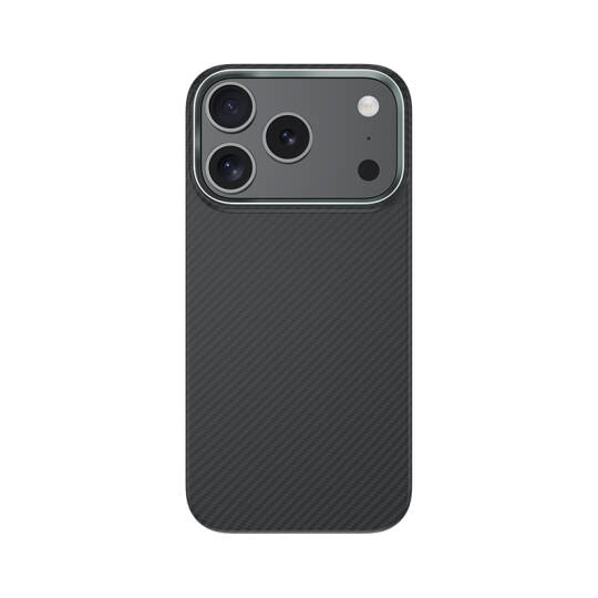 Apple iPhone 17 Pro Kılıf Benks M-safe Şarj Özellikli Metal Kamera Çerçeveli Magnetik ArmorAir 600D Kevlar Karbon Fiber Kapak - 3