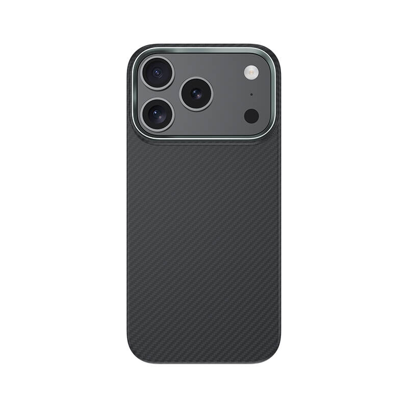 Apple iPhone 17 Pro Kılıf Benks M-safe Şarj Özellikli Metal Kamera Çerçeveli Magnetik ArmorAir 600D Kevlar Karbon Fiber Kapak - 3