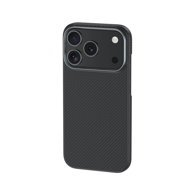 Apple iPhone 17 Pro Kılıf Benks M-safe Şarj Özellikli Metal Kamera Çerçeveli Magnetik ArmorAir 600D Kevlar Karbon Fiber Kapak - 4