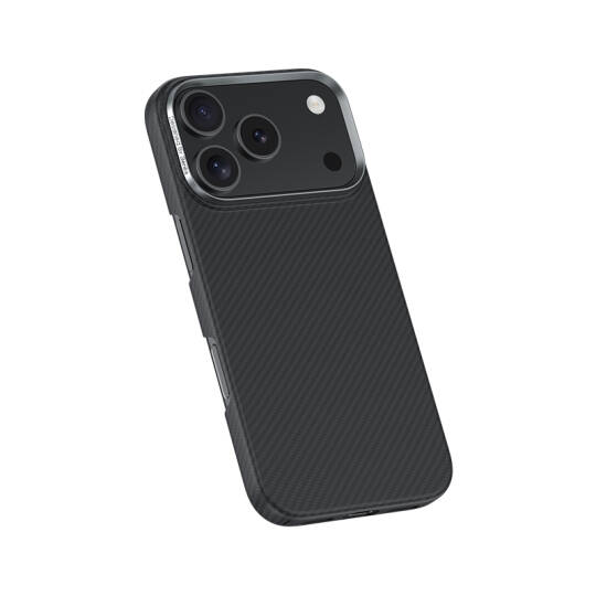 Apple iPhone 17 Pro Kılıf Benks M-safe Şarj Özellikli Metal Kamera Çerçeveli Magnetik ArmorAir 600D Kevlar Karbon Fiber Kapak - 5