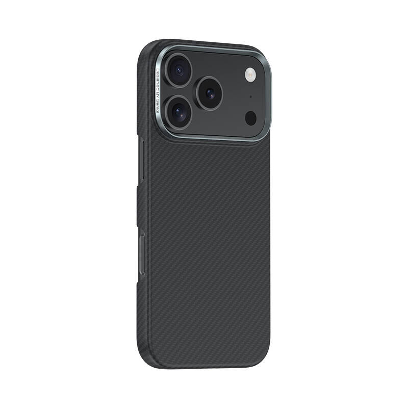 Apple iPhone 17 Pro Kılıf Benks M-safe Şarj Özellikli Metal Kamera Çerçeveli Magnetik ArmorAir 600D Kevlar Karbon Fiber Kapak - 1