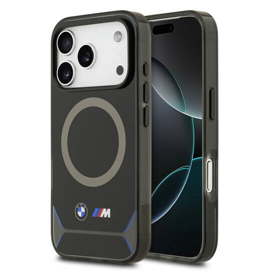 Apple iPhone 17 Pro Kılıf BMW Orjinal Lisanslı M-safe Şarj Özellikli Metal Buton Tasarımlı IML Baskılı M Dizayn Kapak