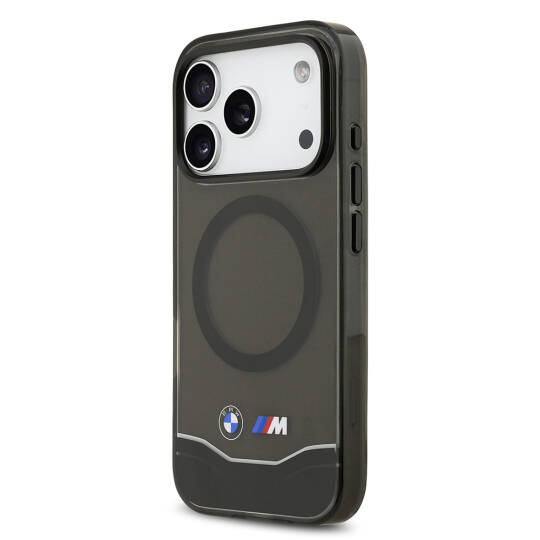 Apple iPhone 17 Pro Kılıf BMW Orjinal Lisanslı M-safe Şarj Özellikli Metal Buton Tasarımlı Tranparan M Dizayn Kapak - 2