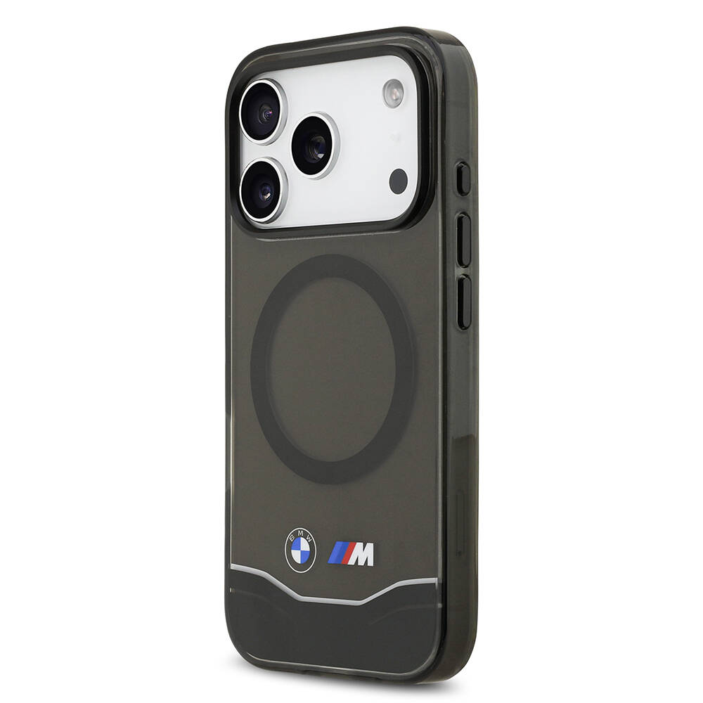 Apple iPhone 17 Pro Kılıf BMW Orjinal Lisanslı M-safe Şarj Özellikli Metal Buton Tasarımlı Tranparan M Dizayn Kapak - 2