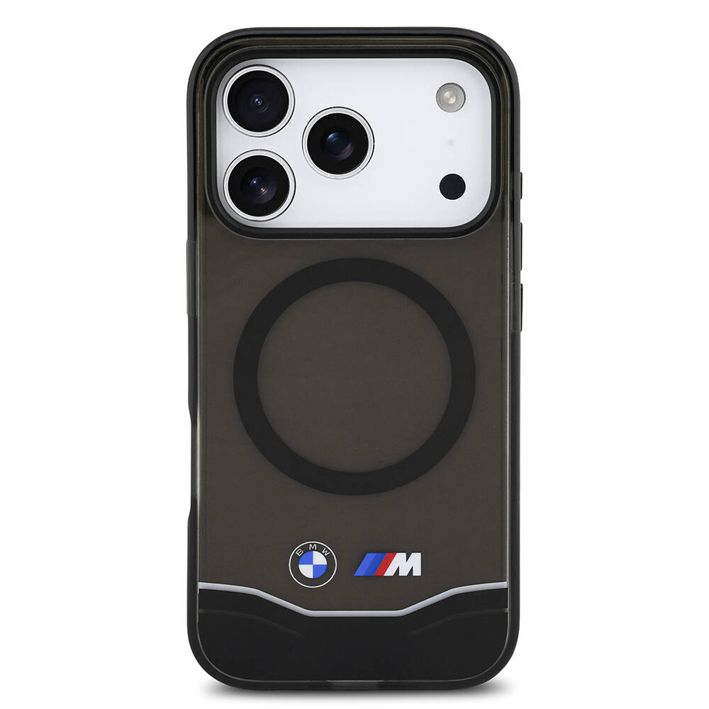 Apple iPhone 17 Pro Kılıf BMW Orjinal Lisanslı M-safe Şarj Özellikli Metal Buton Tasarımlı Tranparan M Dizayn Kapak - 3