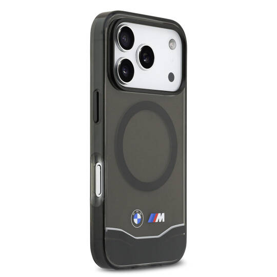 Apple iPhone 17 Pro Kılıf BMW Orjinal Lisanslı M-safe Şarj Özellikli Metal Buton Tasarımlı Tranparan M Dizayn Kapak - 4