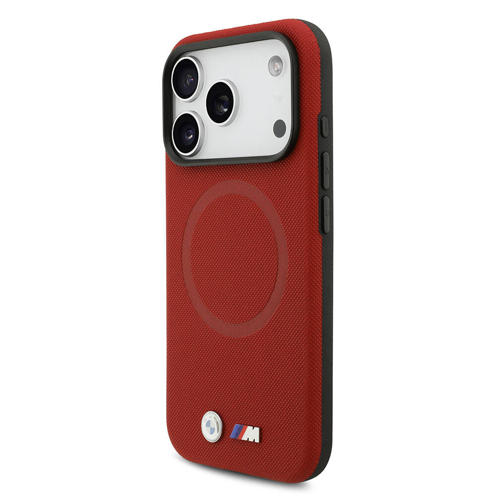 Apple iPhone 17 Pro Kılıf BMW Orjinal Lisanslı M-safe Şarj Özellikli Metal Logolu Delikli M Dizayn Deri Kapak - 7