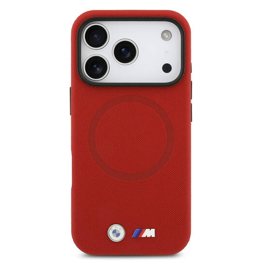 Apple iPhone 17 Pro Kılıf BMW Orjinal Lisanslı M-safe Şarj Özellikli Metal Logolu Delikli M Dizayn Deri Kapak - 8