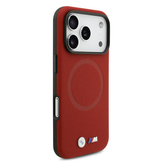 Apple iPhone 17 Pro Kılıf BMW Orjinal Lisanslı M-safe Şarj Özellikli Metal Logolu Delikli M Dizayn Deri Kapak - 9