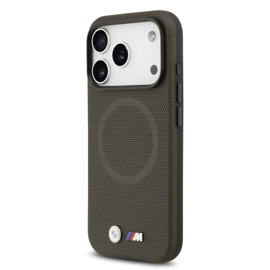 Apple iPhone 17 Pro Kılıf BMW Orjinal Lisanslı M-safe Şarj Özellikli Metal Logolu Delikli M Dizayn Deri Kapak - 13