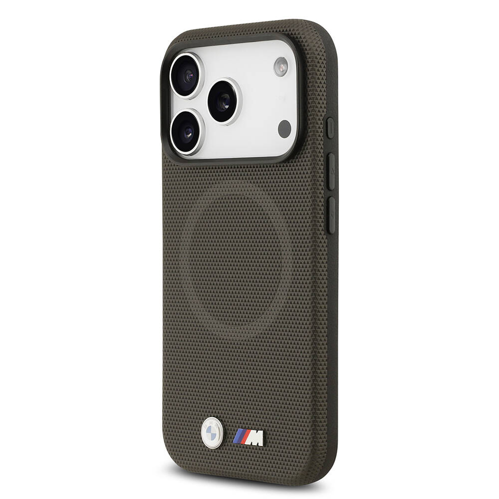 Apple iPhone 17 Pro Kılıf BMW Orjinal Lisanslı M-safe Şarj Özellikli Metal Logolu Delikli M Dizayn Deri Kapak - 13