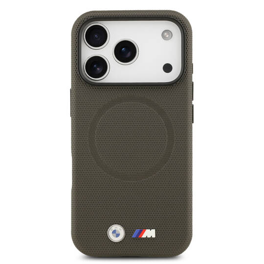 Apple iPhone 17 Pro Kılıf BMW Orjinal Lisanslı M-safe Şarj Özellikli Metal Logolu Delikli M Dizayn Deri Kapak - 14