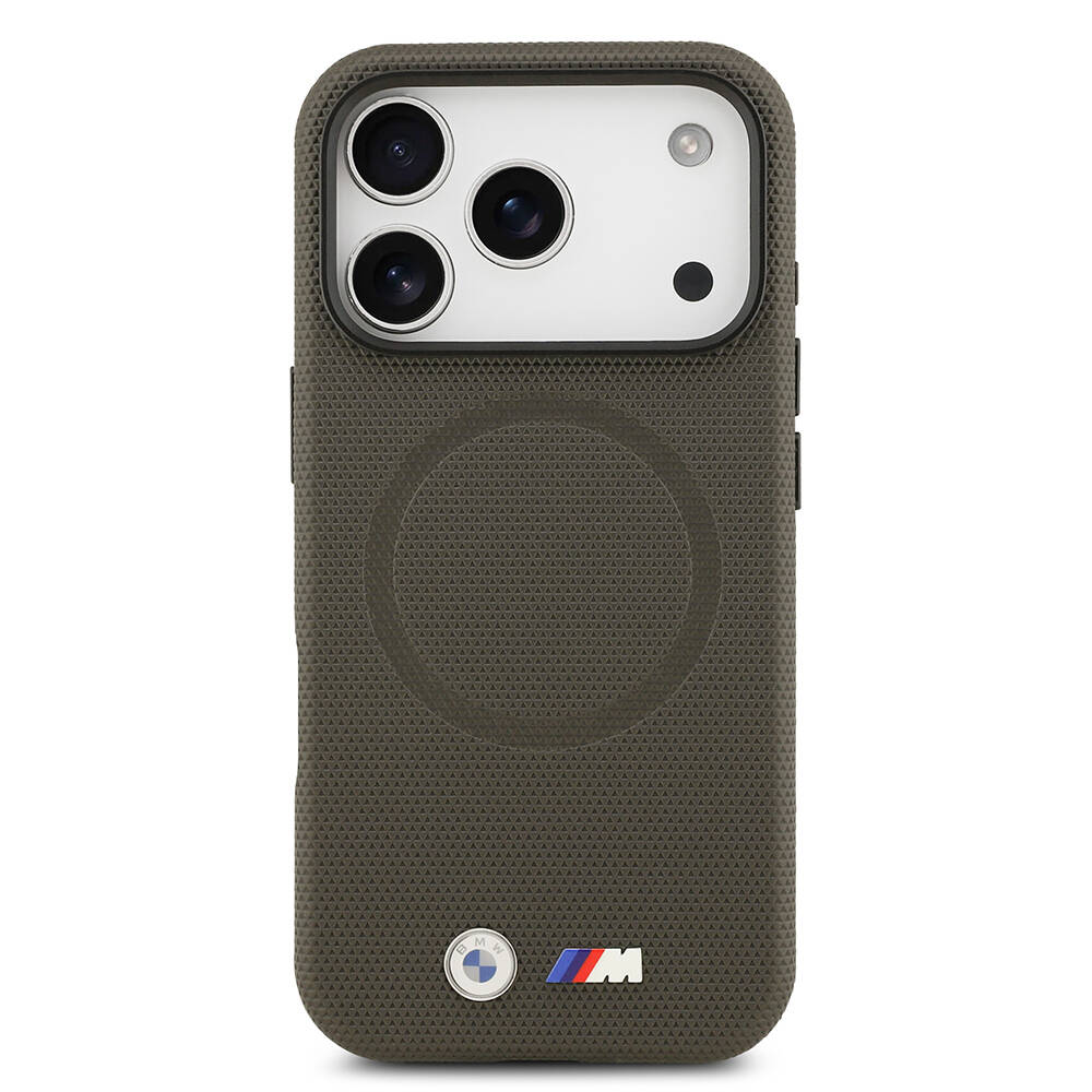 Apple iPhone 17 Pro Kılıf BMW Orjinal Lisanslı M-safe Şarj Özellikli Metal Logolu Delikli M Dizayn Deri Kapak - 14