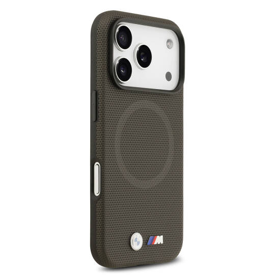 Apple iPhone 17 Pro Kılıf BMW Orjinal Lisanslı M-safe Şarj Özellikli Metal Logolu Delikli M Dizayn Deri Kapak - 15